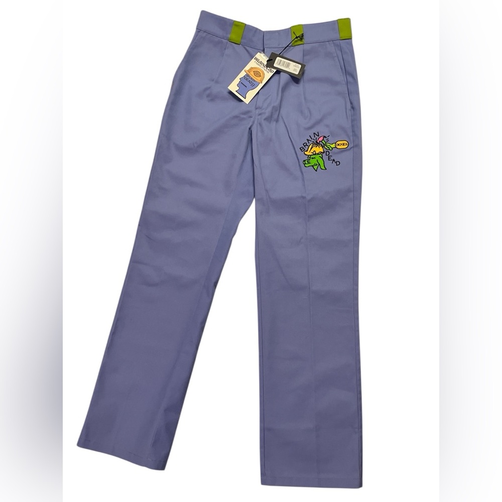 Dickies x brain dead collab light blue skateboarding pants